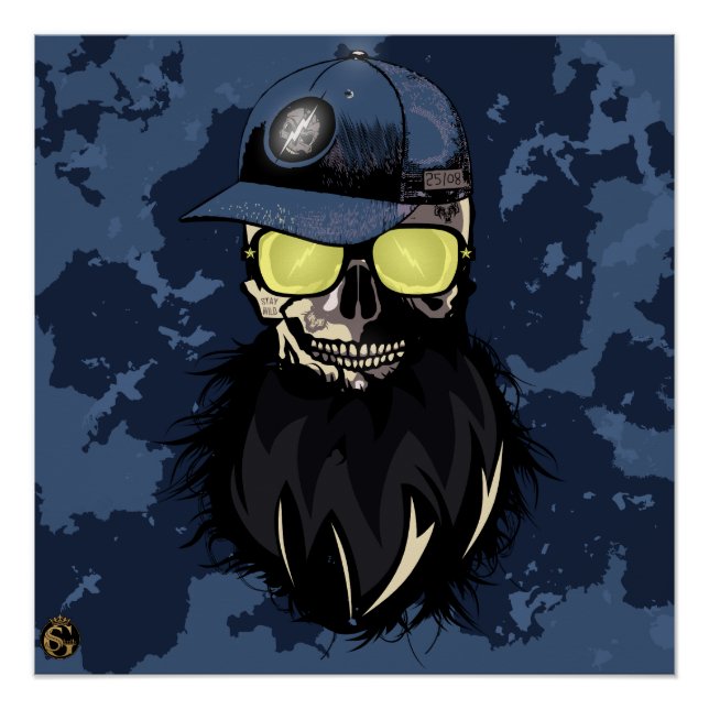 Punk-Hipster G-Skulls-Schädel-Storm Poster (Vorderseite)