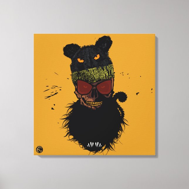 Punk Hipster G-skulls Schädel the Cat Leinwanddruck (Vorderseite)