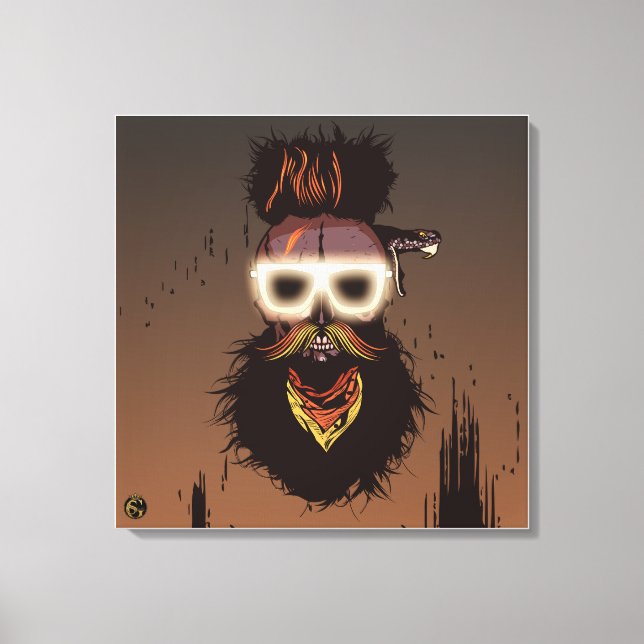 Punk Hipster G-Skulls Schlangenkopf Leinwanddruck (Vorderseite)