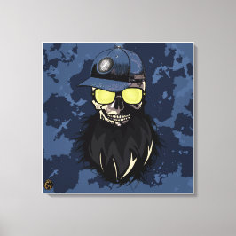 Punk-Hipster G-Skulls Stay-Wild-Schädel Leinwanddruck