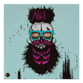 Punk-Hipster-Todeskopf G-Skulls Schädel Poster