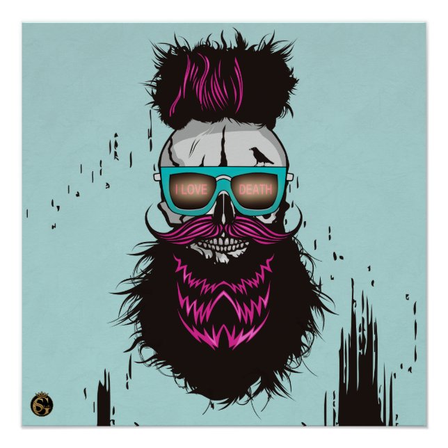Punk-Hipster-Todeskopf G-Skulls Schädel Poster (Vorderseite)