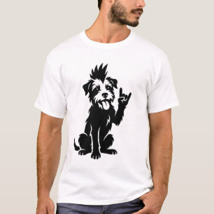 Punk-Hund schwarz weiß T-Shirt