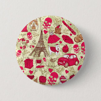 Punk im schrulligen französischen Ikonenmuster Button