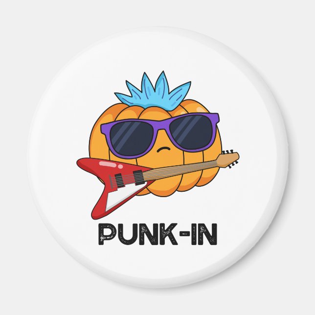 Punk-in Funny Punk Rock Pumpkin Pun Magnet (Vorne)