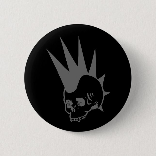 Punk-Jawless-Schädel Button (Vorderseite)