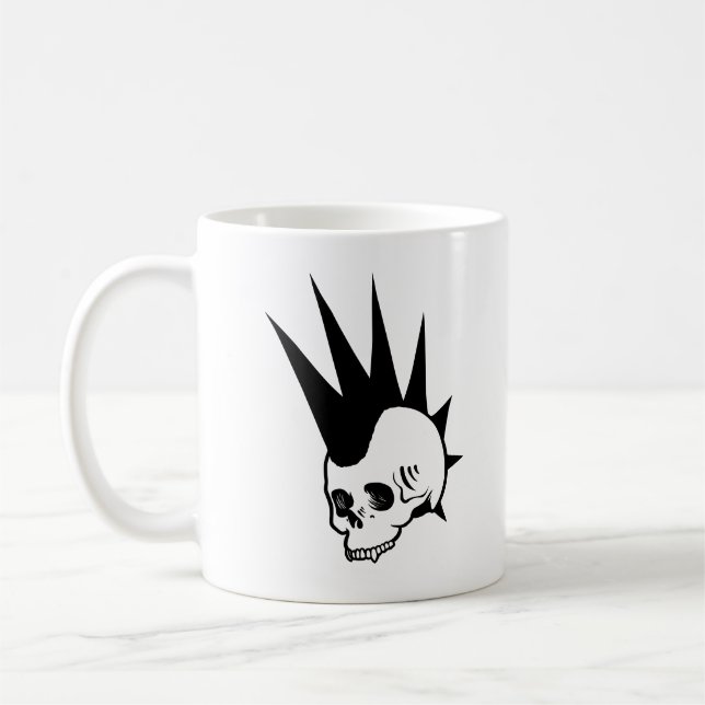 Punk-Jawless-Schädel Kaffeetasse (Links)