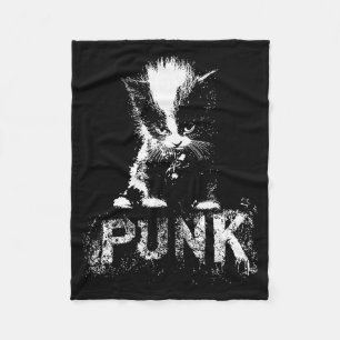 Punk-Kätzchen mit Mohawk-Nge-Gothic-Design  Fleecedecke