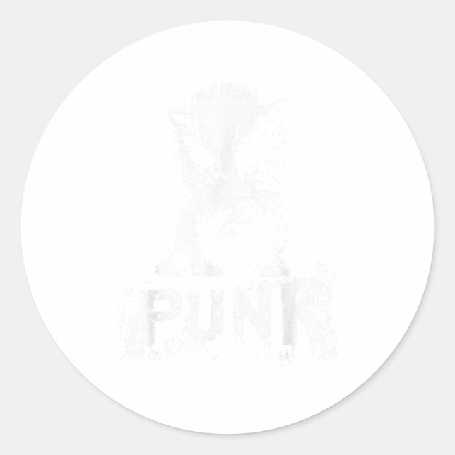 Punk Kitten Cat With Mohawk Nge Gothic Design  Runder Aufkleber (Vorderseite)