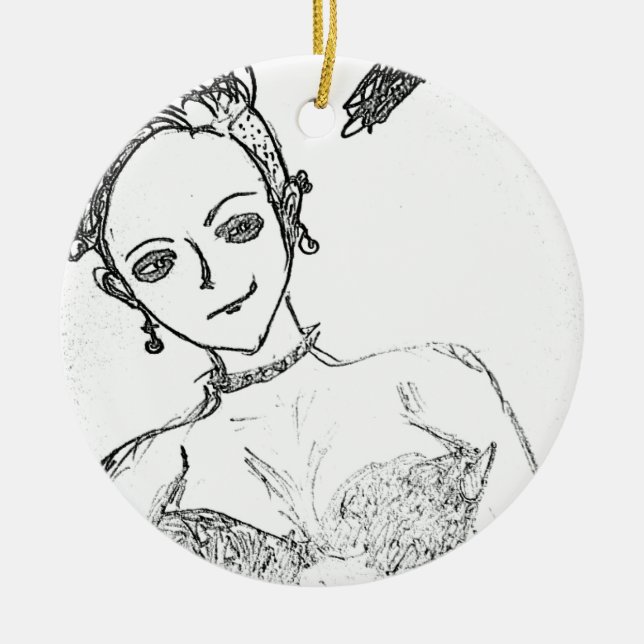 Punk-Mädchen Keramik Ornament (Vorne)