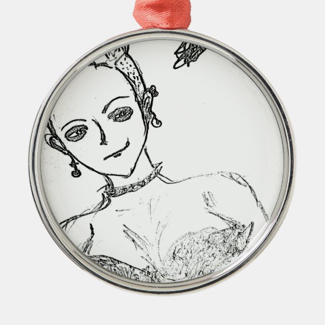 Punk-Mädchen Ornament Aus Metall (Vorne)