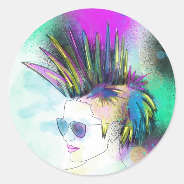 Punk Mohawk Aufkleber (Vorderseite)