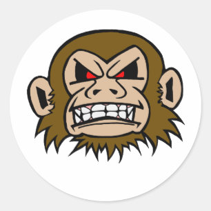 Punk Monkey Runder Aufkleber