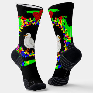 Punk-Möwen-Weihnachtskranz Socken