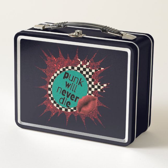 Punk ne mourra jamais lunchbox en métal (Devant)