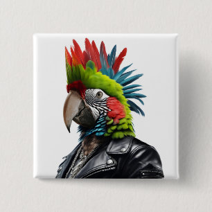 Punk Parrot Button