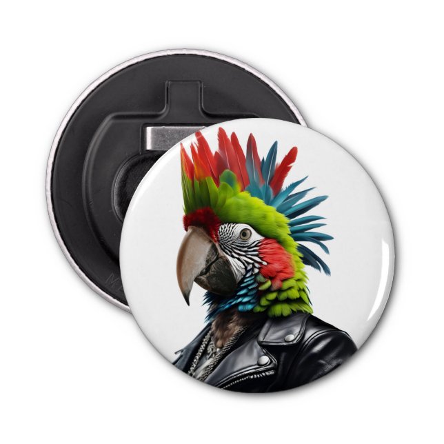Punk Parrot Flaschenöffner (Vorderseite)