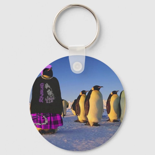 Punk Penguin Schlüsselanhänger (Vorderseite)