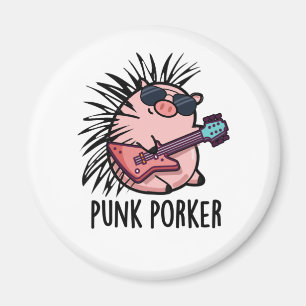Punk Porker Funny Punk Rocker Pig Pub Magnet