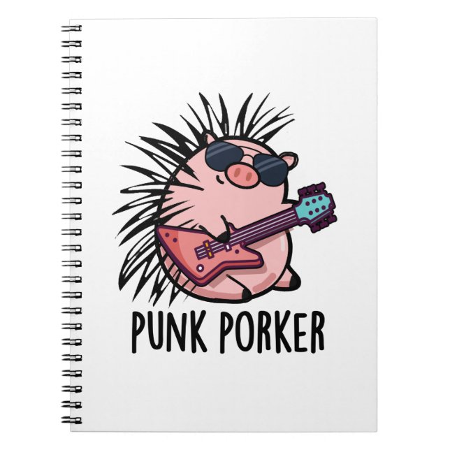 Punk Porker Funny Punk Rocker Pig Pub Notizblock (Vorderseite)