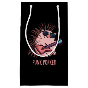 Punk Porker Funny Punk Rocker Pig Pun Dark BG Kleine Geschenktüte