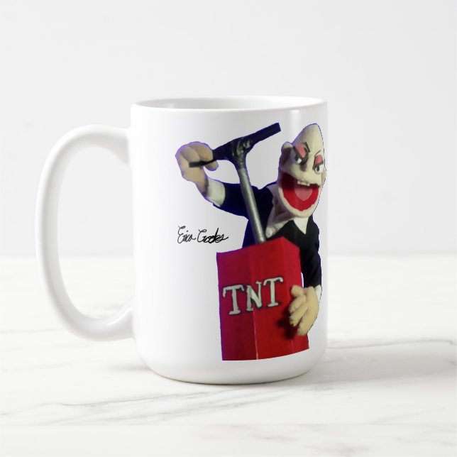 punk puppet with TNT plunger Kaffeetasse (Links)