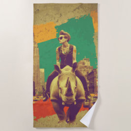 Punk-Reiter-Rhino New York Pop-Art Strandtuch