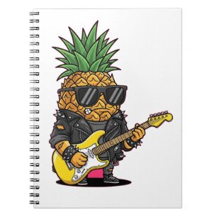 Punk Rock Ananas Cartoon – Funky Frucht  Notizblock