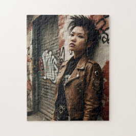 Punk Rock Asian Woman Retro Rebel