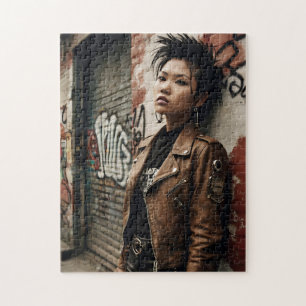 Punk Rock Asian Woman Retro Rebel