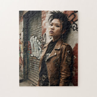 Punk Rock Asian Woman Retro Rebel