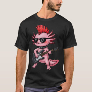 Punk Rock Axolotl spielt Gitarre Lustig Cool Rock' T-Shirt