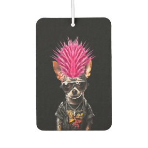 Punk Rock Chihuahua Pink Mohawk Musik Lover Pet Do Autolufterfrischer