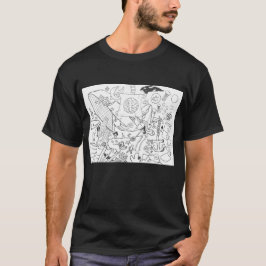 Punk Rock Doodle #19 Nautical Black T-Shirt