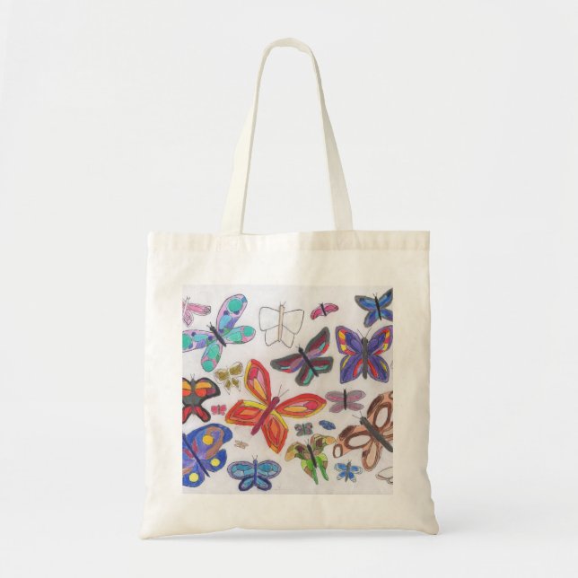 Punk Rock Doodle #28 Butterflies Kleine Tote Tasch Tragetasche (Vorne)