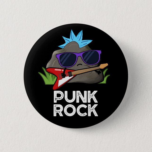 Punk Rock Funny Music Pub Dark BG Button (Vorderseite)