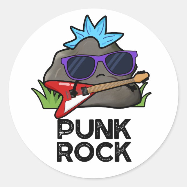 Punk Rock Funny Music Pub Runder Aufkleber (Vorderseite)