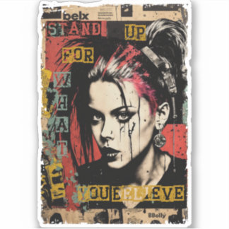 Punk Rock Girl Street Art Quote Graffiti Grunge Aufkleber