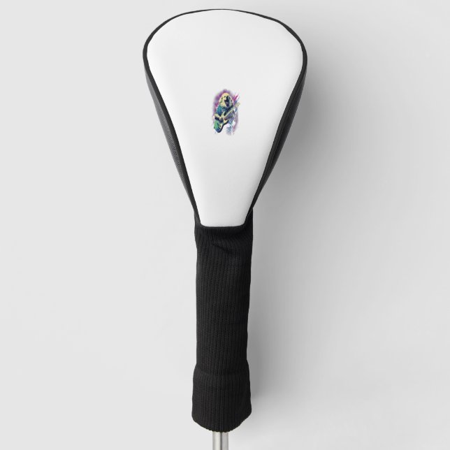 Punk Rock Gitarre Great Pyrenäen Dog Gitarrist Golf Headcover (Vorderseite)