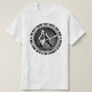 Punk-Rock-Gitarrespieler Art Cool Strings Attached T-Shirt