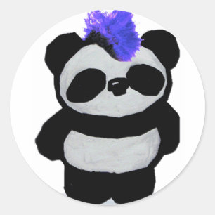 Punk Rock Panda Runder Aufkleber