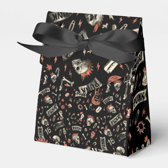 Punk Rock Pattern - Bold & Rebellier Style Geschenkschachtel (Vorderseite)