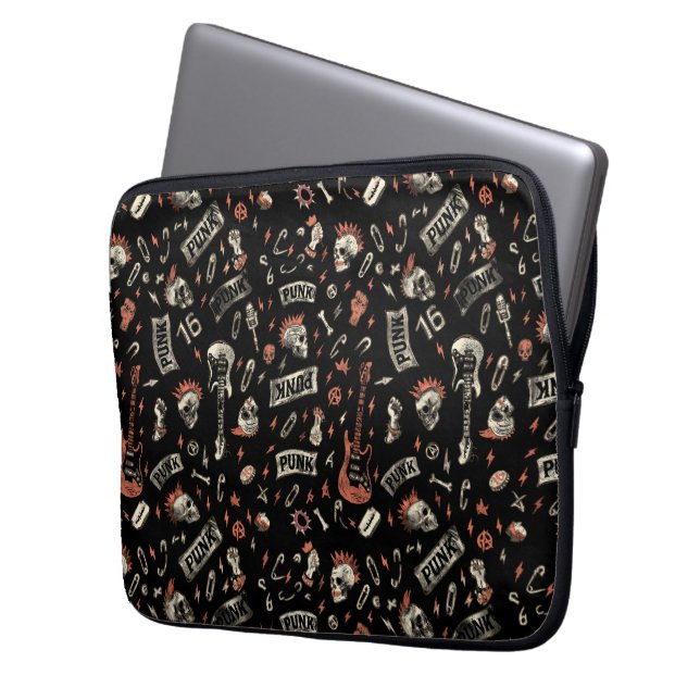 Punk Rock Pattern - Bold & Rebellious Laptopschutzhülle (Vorderseite Links)