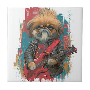 Punk Rock Pekingese ï¿½ Rebellenhund Fliese