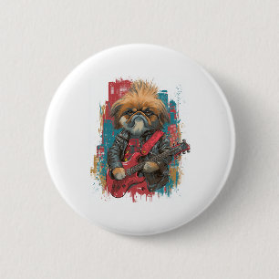 Punk Rock Pekingese - Rebel Dog Button