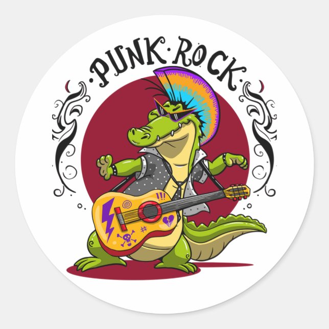 Punk Rock Runder Aufkleber (Vorderseite)