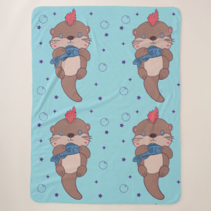 Punk Rock Seeotter mit Fisch Lustige Tierkunst Sherpadecke