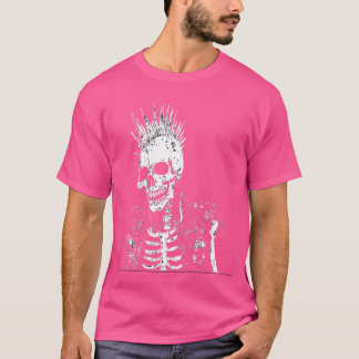 Punk Rock Skelett Spieler Gitarre Musik Halloween  T-Shirt