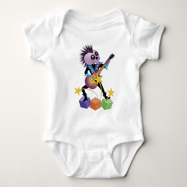 Punk Rock Skull Baby Strampler (Vorderseite)