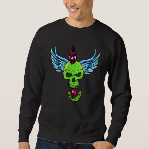 Punk Rock Skull Pagan Satanic Atheist Anti Church Sweatshirt